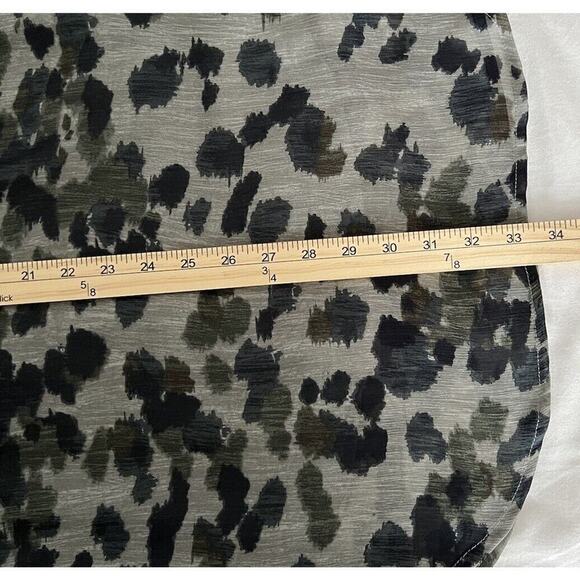 Paper Crane Anthropologie Tunic Dress Women’s Sz M Blouse Abstract Leopard Gray - Picture 8 of 13